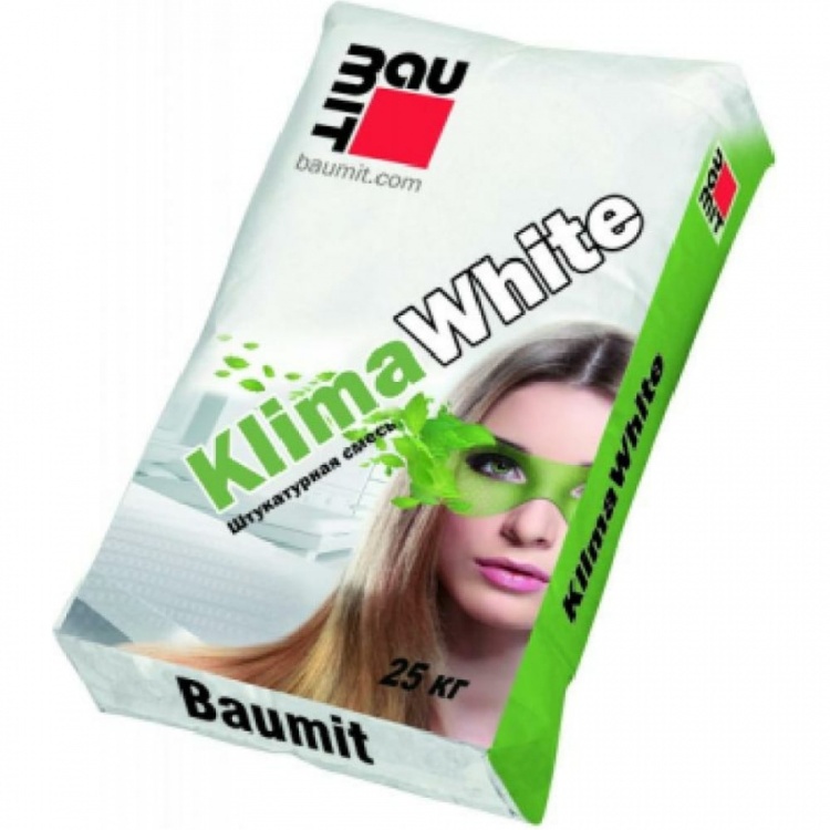 Штукатурка высокопаропроницаемая Baumit KlimaWhite, 25 кг