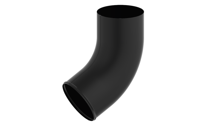 Колено трубы МЕТАЛЛ ПРОФИЛЬ Foramina PUR D100, Ral 7024, графит
