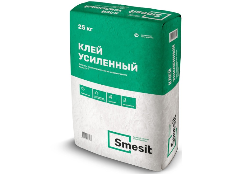 Клей плиточный усиленный Смесит С1 Т, 25 кг