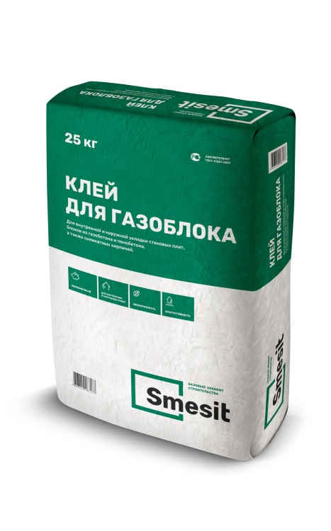 Клей для газобетона Смесит, 25 кг