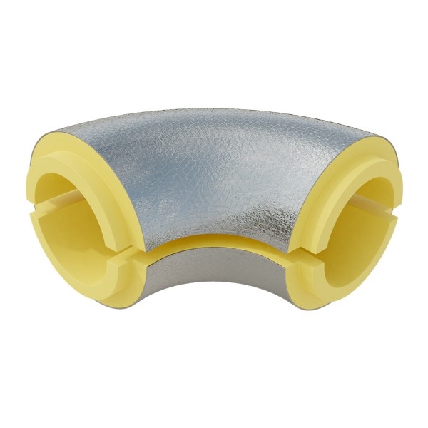 Отвод 90 градусов ППУ 273x50 мм покрытие фольга