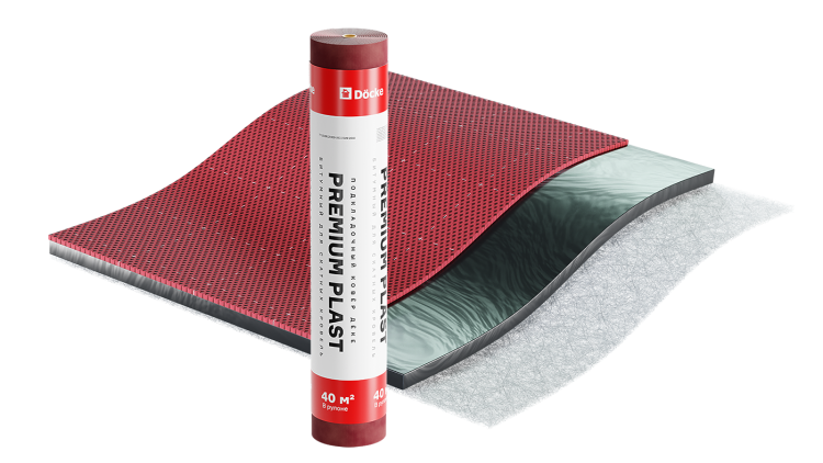 Подкладочный ковер Docke PIE Premium Plast EL для гибкой черепицы, 1х40 м, 40 м²