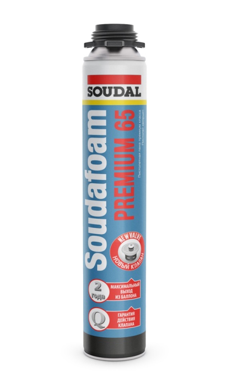 Пена монтажная профессиональная пистолетная Soudal Soudafoam Premium 65, 820 мл