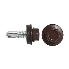 Саморез кровельный RAL 8017 ZP 4,8*35 (коричневый шоколад)