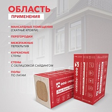 Rockwool Лайт Баттс Оптима (1000*600*50) 10п/6м2/0,3м3/20пач.под