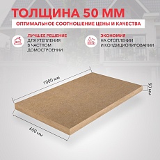 Rockwool Лайт Баттс Оптима (1000*600*50) 10п/6м2/0,3м3/20пач.под