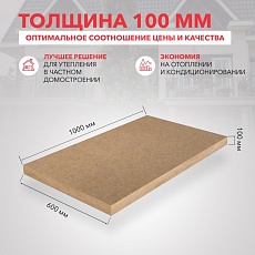 Rockwool Лайт Баттс Оптима (1000*600*100) 5п/3м2/0,3м3/20пач.под