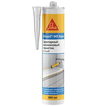 Герметик силиконовый санитарный Sika Sikasil-141 Aqua, белый, 280 мл